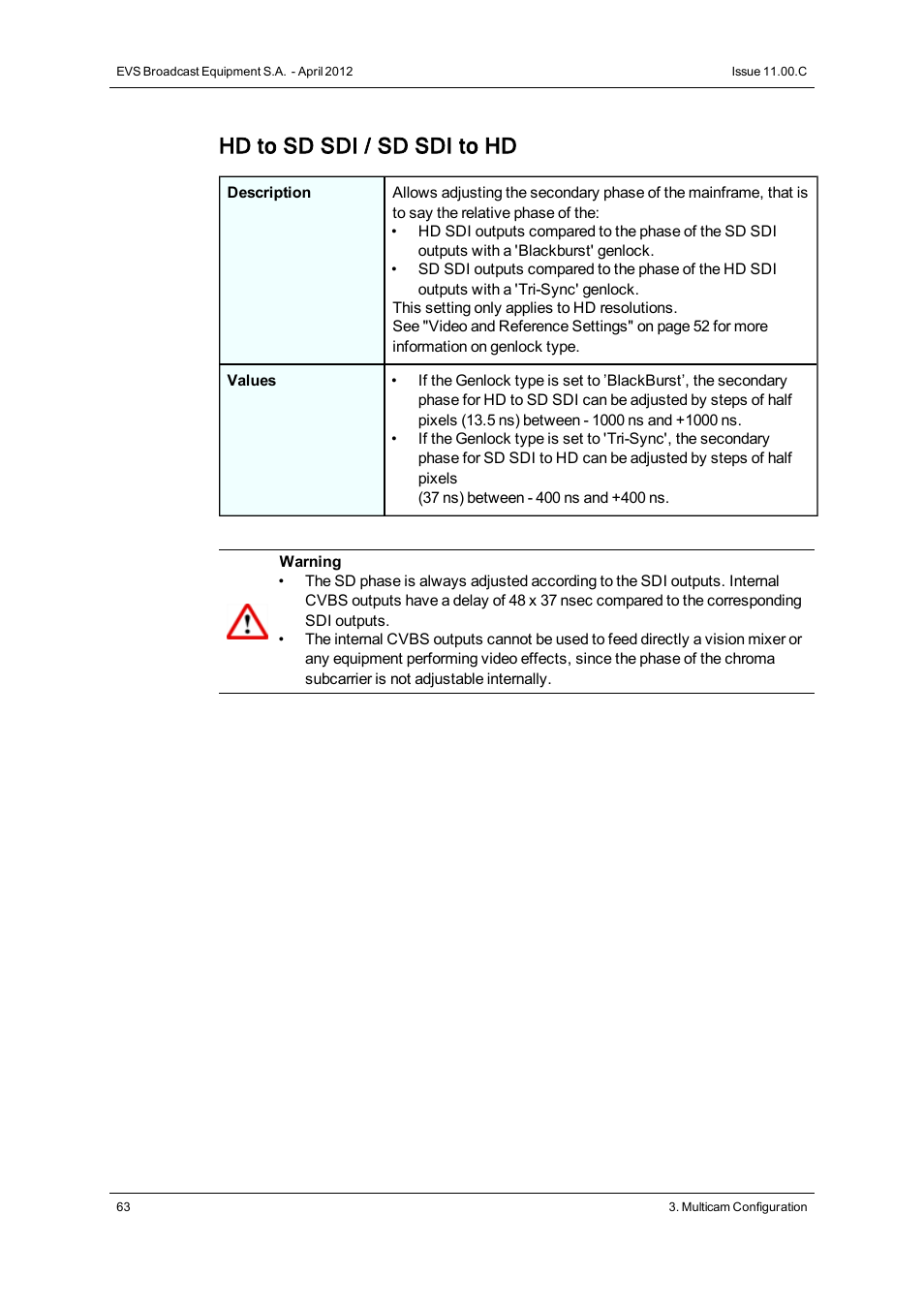 Hd to sd sdi / sd sdi to hd | EVS XT3 Version 11.00 Configuration Manual User Manual | Page 69 / 227