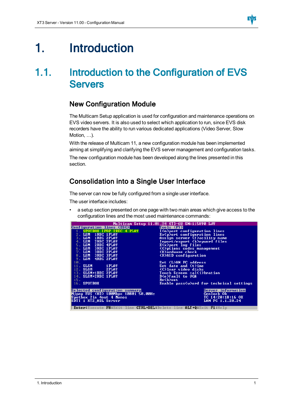 Introduction, Introduction to the configuration of evs servers | EVS XT3 Version 11.00 Configuration Manual User Manual | Page 7 / 227