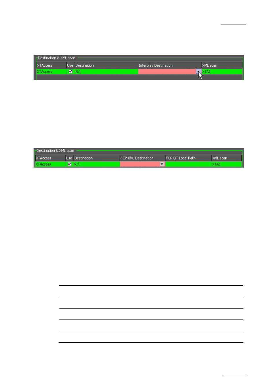 Interplay destination, Fcp xml destination and fcp qt local path, Dynamic destination | EVS INSIO Version 1.1 - October 2010 User's Manual User Manual | Page 30 / 121