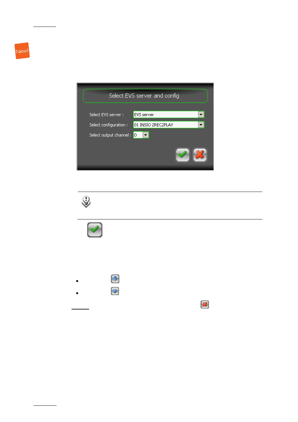 How to select evs server player channels | EVS INSIO Version 1.1 - October 2010 User's Manual User Manual | Page 37 / 121