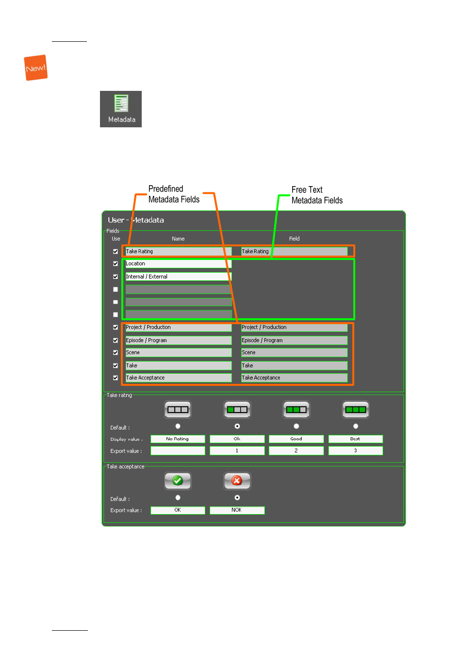 Metadata settings, 4 metadata settings | EVS INSIO Version 1.1 - October 2010 User's Manual User Manual | Page 39 / 121