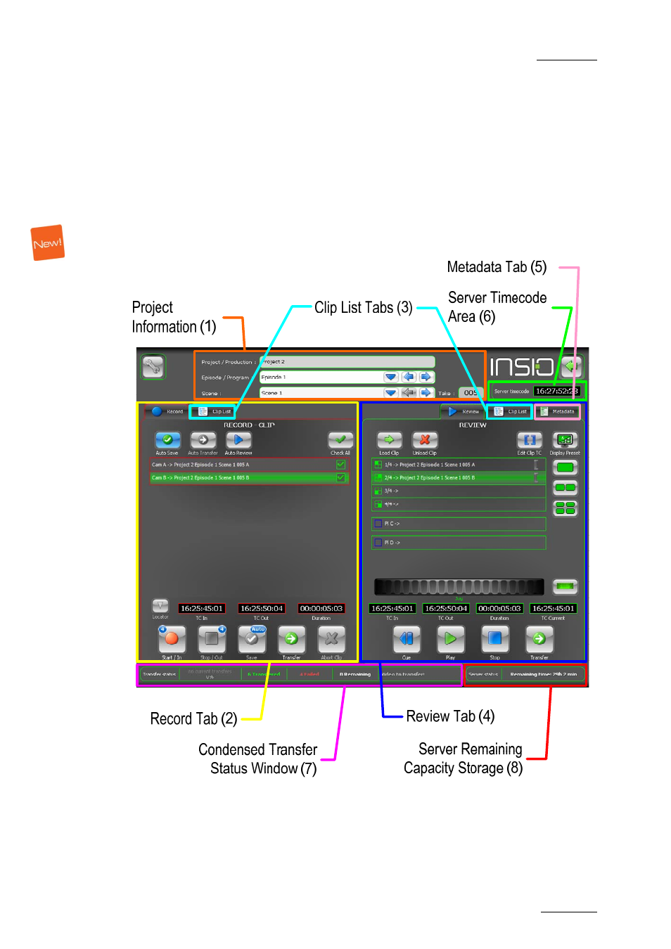 2 overview of the record / review window, Overview of the record / review window, Verview of the | Ecord, Eview, Indow | EVS INSIO Version 1.1 - October 2010 User's Manual User Manual | Page 64 / 121