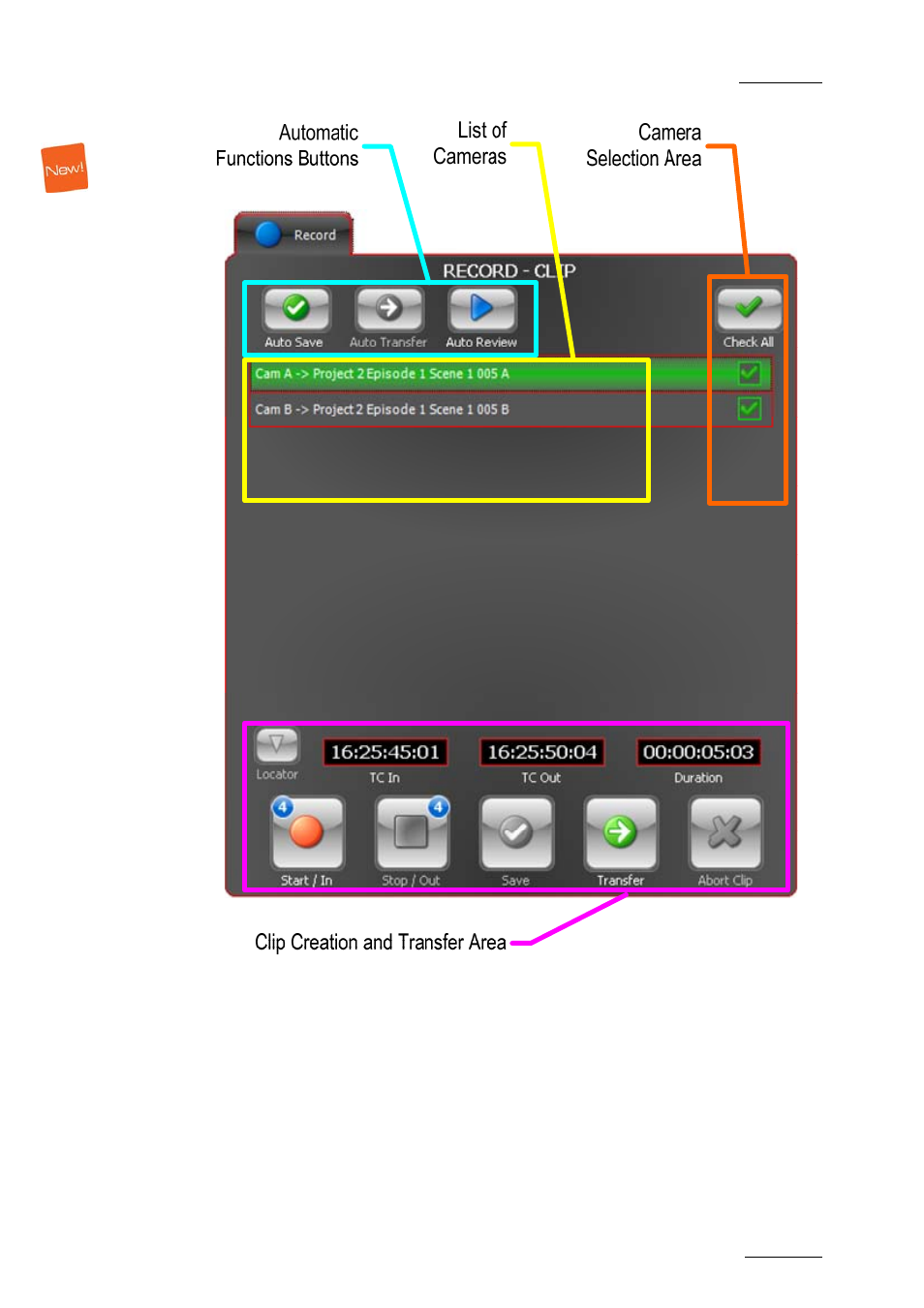 Automatic functions buttons | EVS INSIO Version 1.1 - October 2010 User's Manual User Manual | Page 68 / 121