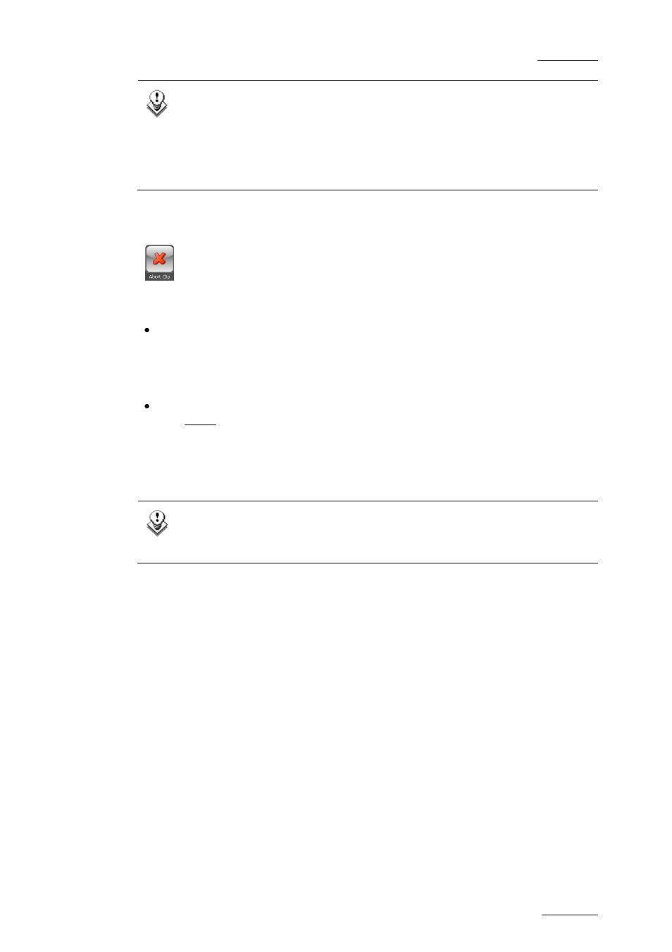 How to abort the recording of a take | EVS INSIO Version 1.1 - October 2010 User's Manual User Manual | Page 72 / 121