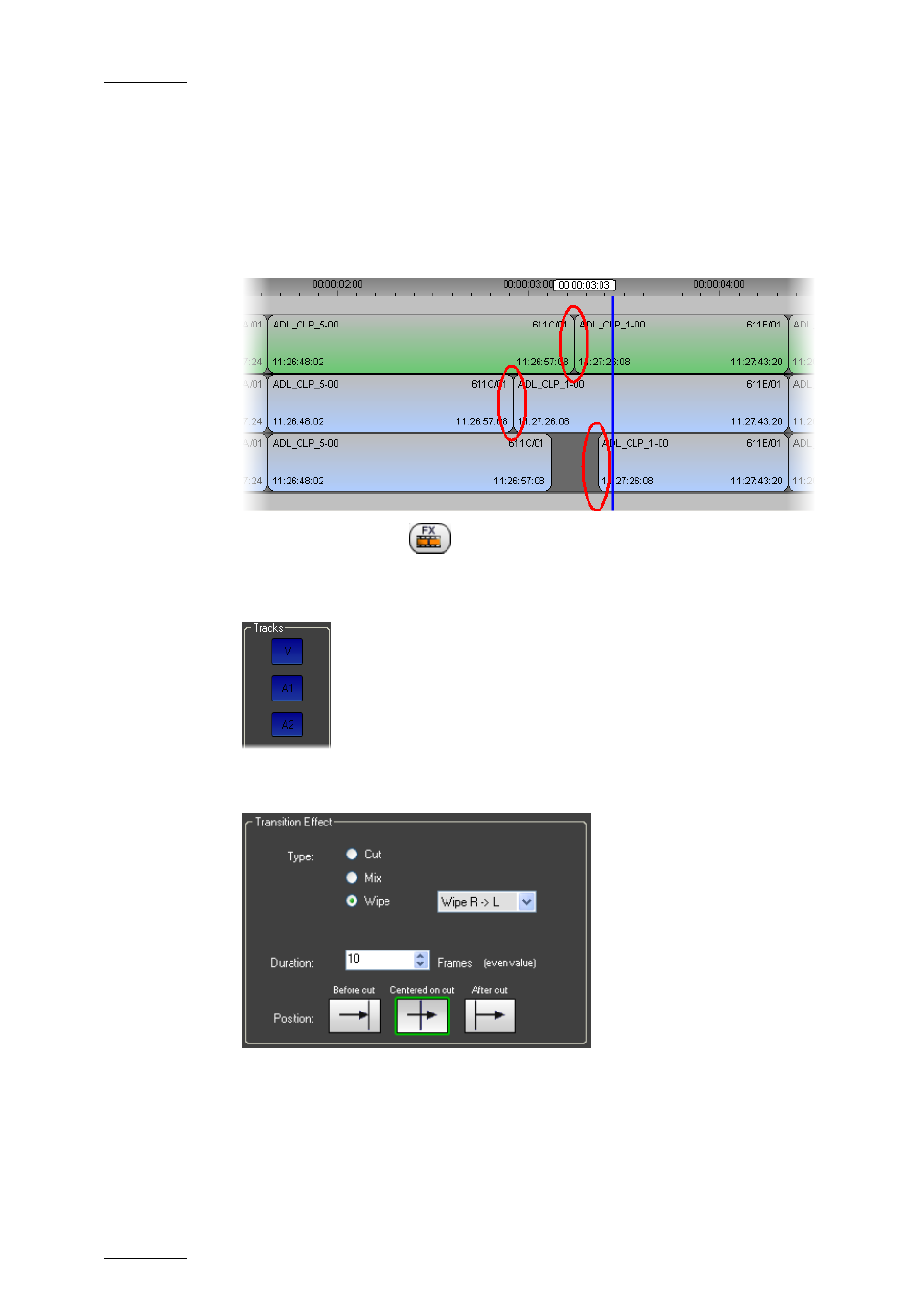 How to add effects to elements of the same clip | EVS IPDirector Version 5.6 - May 2009 Part 7 User's Manual User Manual | Page 153 / 206