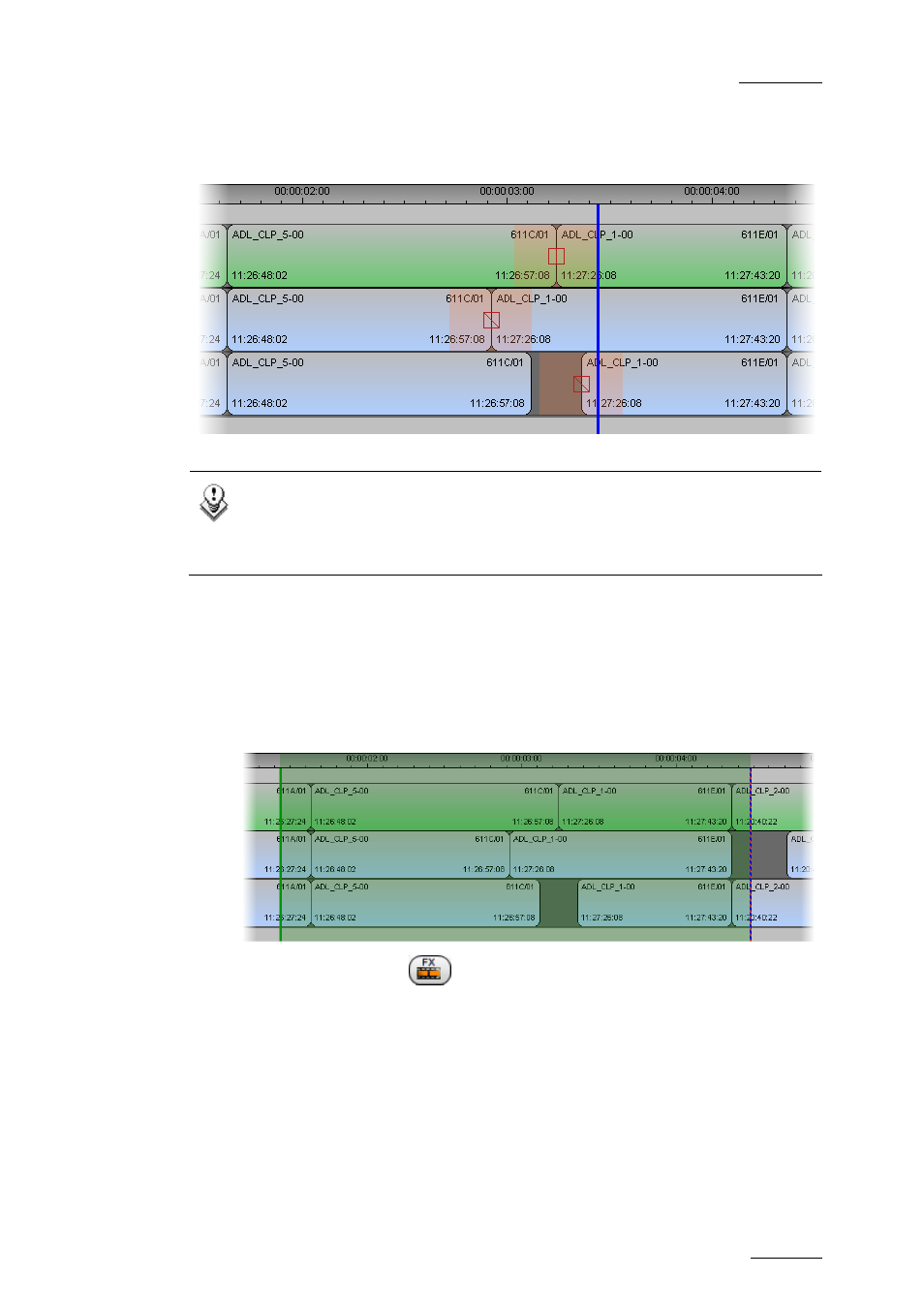 How to add effects to contiguous elements | EVS IPDirector Version 5.6 - May 2009 Part 7 User's Manual User Manual | Page 154 / 206
