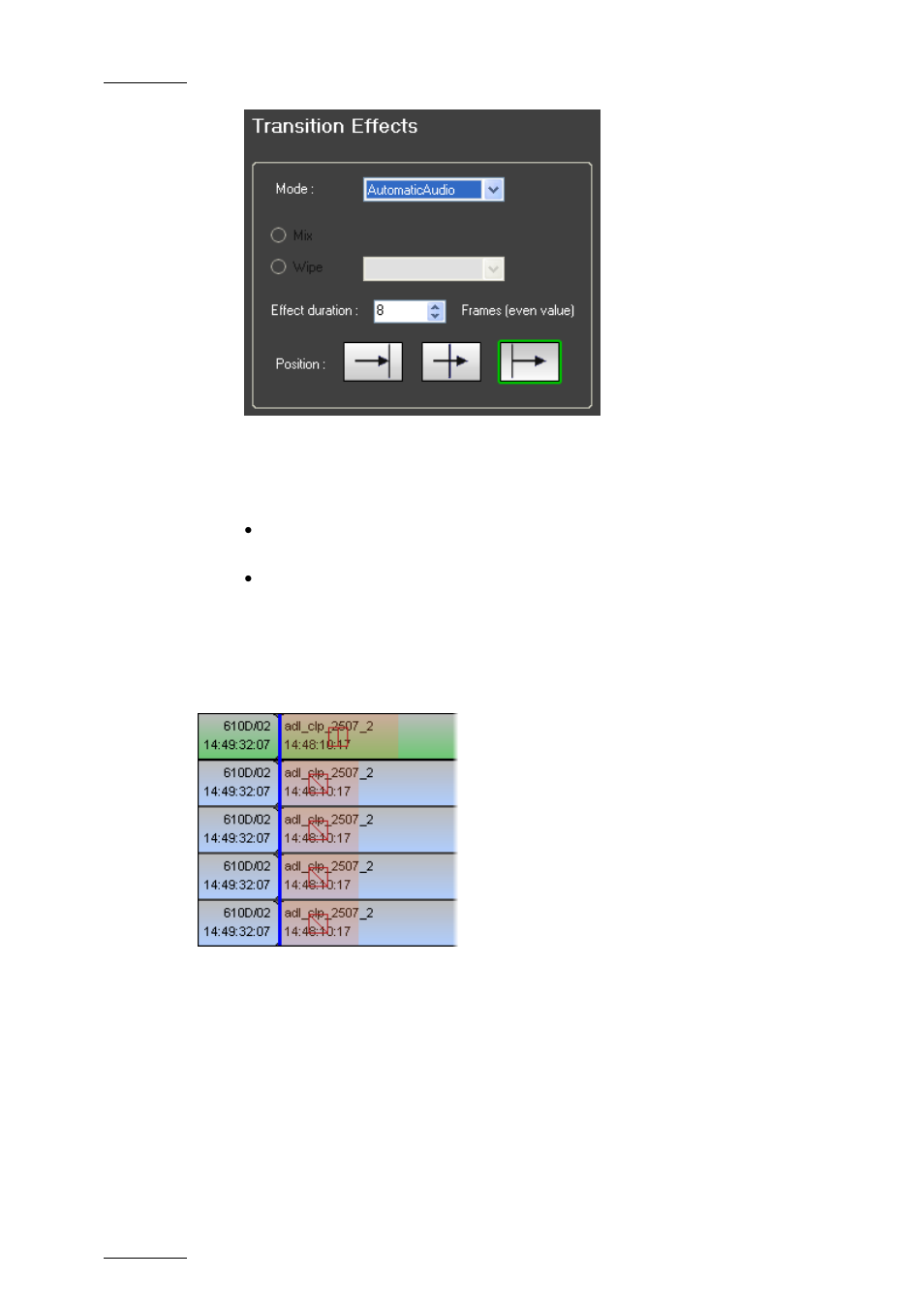 9 modifying transition effects, Odifying, Ransition | Ffects | EVS IPDirector Version 5.6 - May 2009 Part 7 User's Manual User Manual | Page 157 / 206