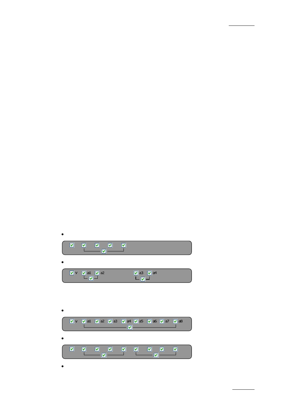 7 player track selection, 1 purpose, 3 possible audio configurations | Clips with 4 audio mono channels, Clips with 8 audio mono channels, Urpose, Racks, Elected, Hen the, Edia is | EVS IPDirector Version 5.6 - May 2009 Part 7 User's Manual User Manual | Page 38 / 206