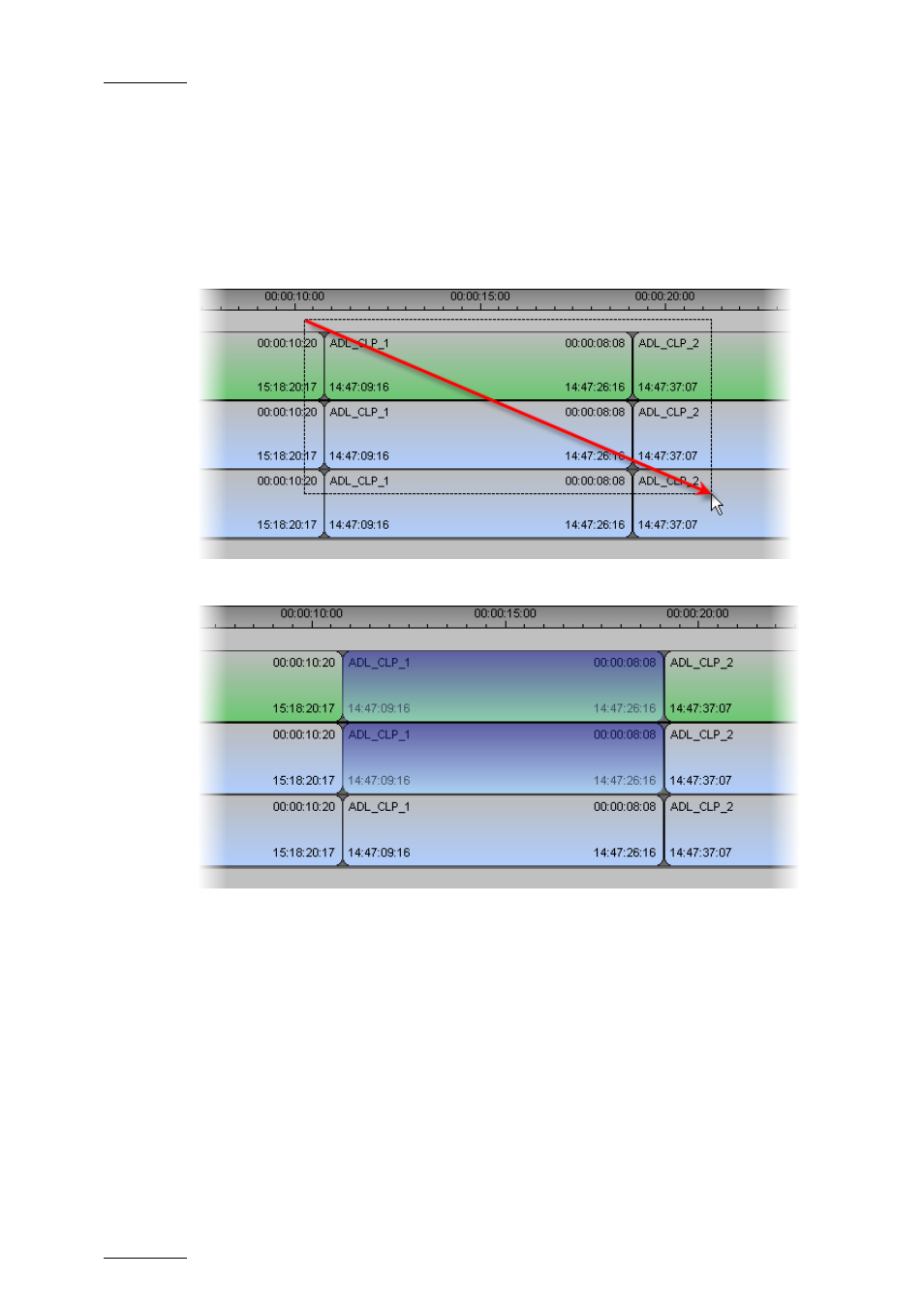 With the lasso, Selection, Result | EVS IPDirector Version 5.6 - May 2009 Part 7 User's Manual User Manual | Page 81 / 206