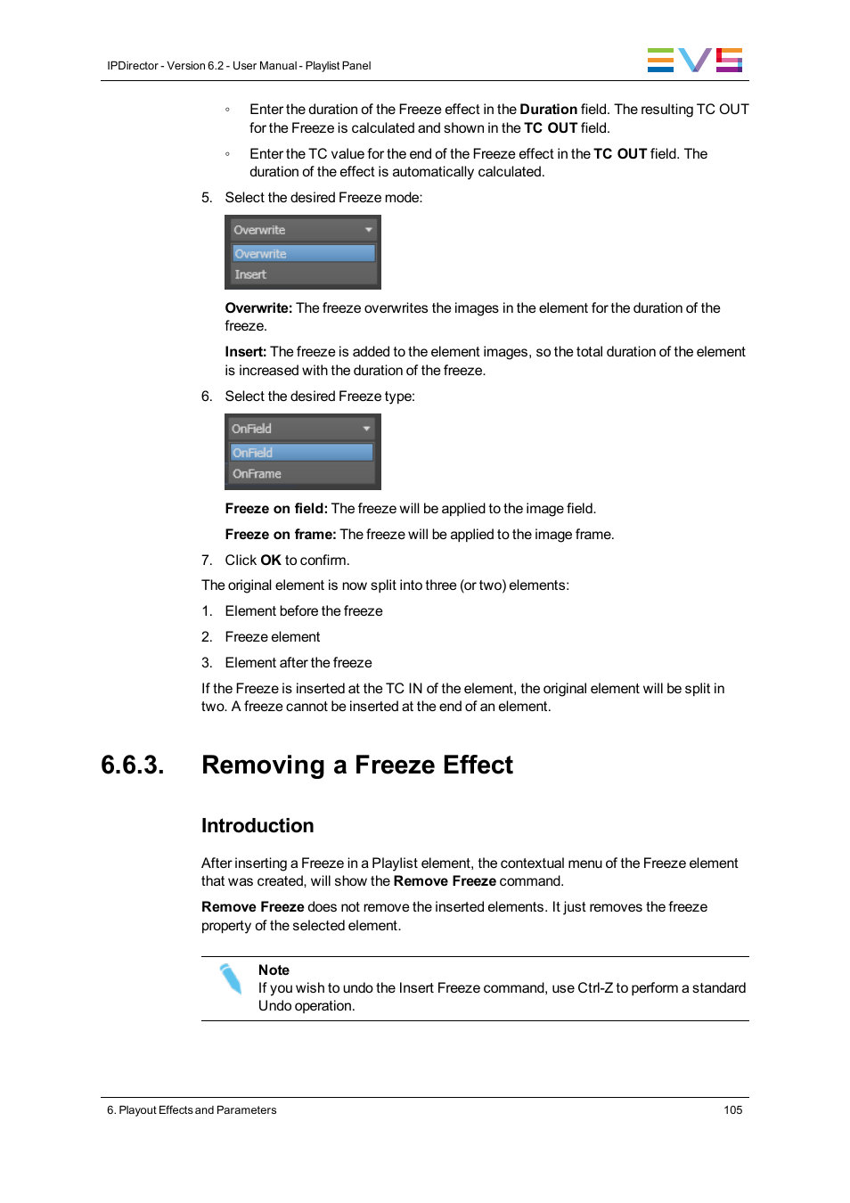 Removing a freeze effect, Introduction | EVS IPDirector Version 6.2 - June 2013 PLAYLIST PANEL User Manual User Manual | Page 119 / 178