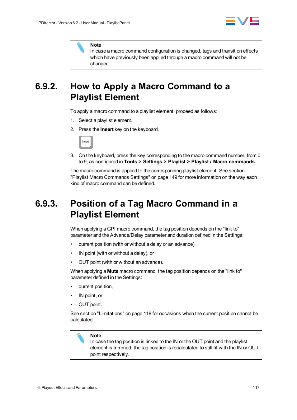 How to apply a macro command to a playlist element | EVS IPDirector Version 6.2 - June 2013 PLAYLIST PANEL User Manual User Manual | Page 131 / 178