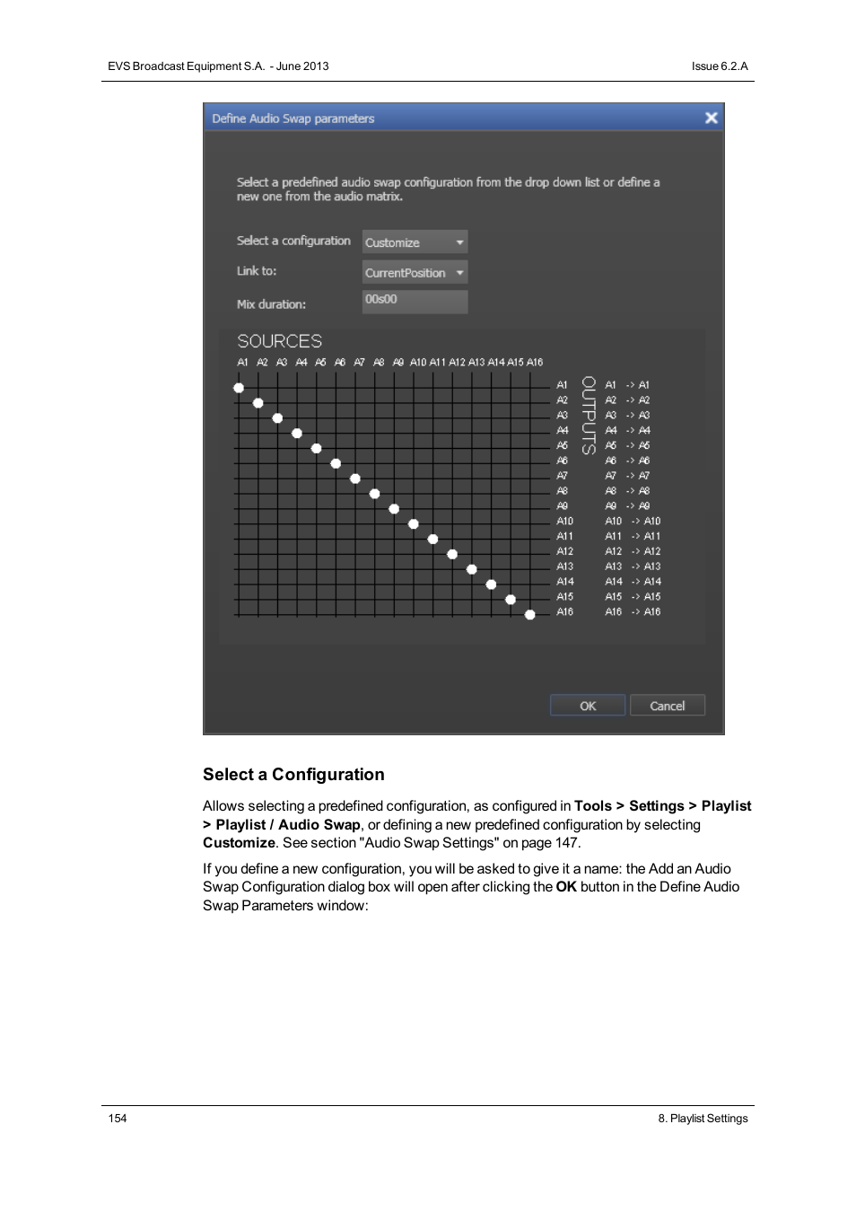 Select a configuration | EVS IPDirector Version 6.2 - June 2013 PLAYLIST PANEL User Manual User Manual | Page 168 / 178
