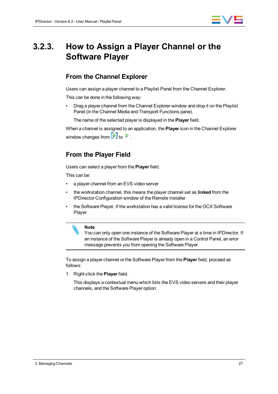 EVS IPDirector Version 6.2 - June 2013 PLAYLIST PANEL User Manual User Manual | Page 41 / 178