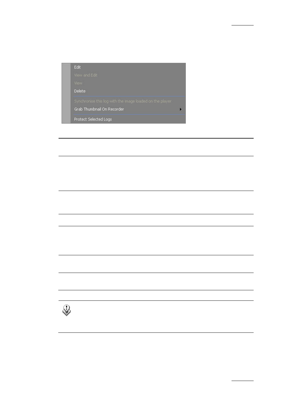 Log entry contextual menu | EVS IPDirector Version 5.9 - January 2011 Part 2 User’s Manual User Manual | Page 24 / 93