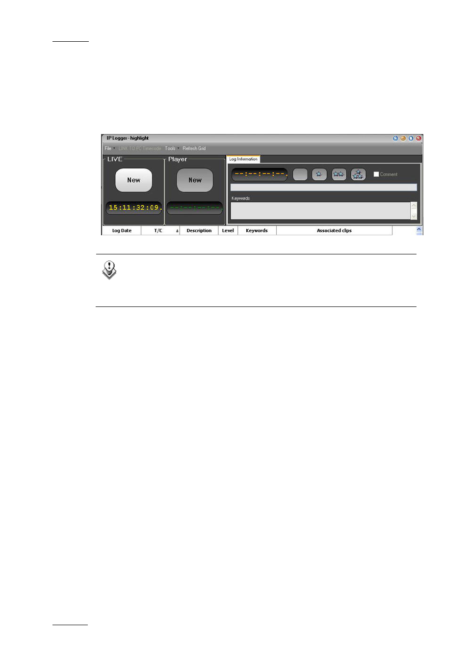 5 log sheet ready for use, 4 creating log sheet entries, Heet | Eady | EVS IPDirector Version 5.9 - January 2011 Part 2 User’s Manual User Manual | Page 33 / 93