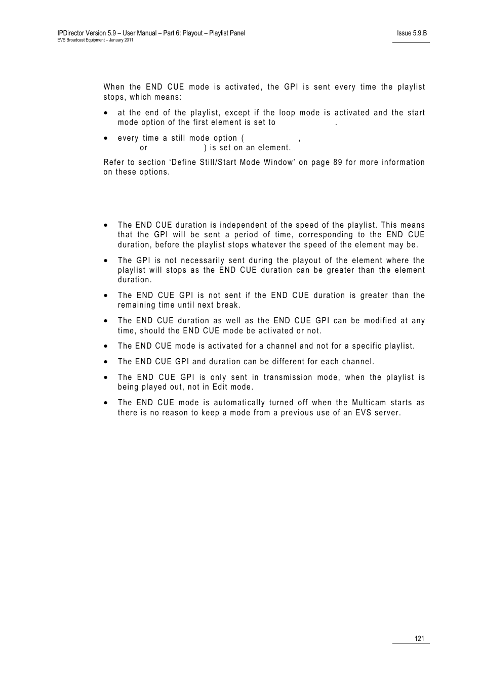 End-cue mechanism, End-cue characteristics | EVS IPDirector Version 5.9 - January 2011 Part 6 User’s Manual User Manual | Page 132 / 192