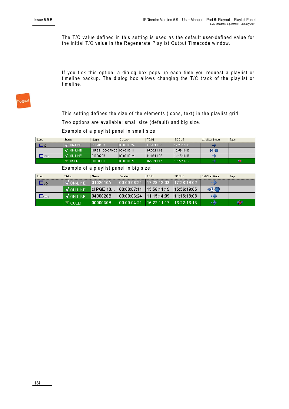 Always validate t/c track at backup, Font size | EVS IPDirector Version 5.9 - January 2011 Part 6 User’s Manual User Manual | Page 145 / 192