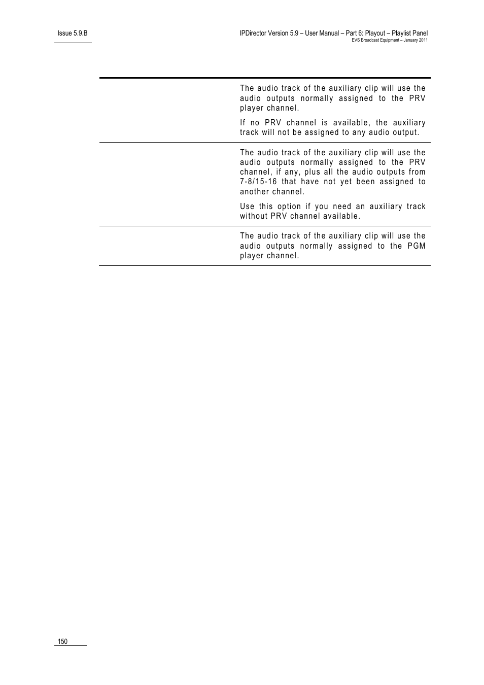 EVS IPDirector Version 5.9 - January 2011 Part 6 User’s Manual User Manual | Page 161 / 192