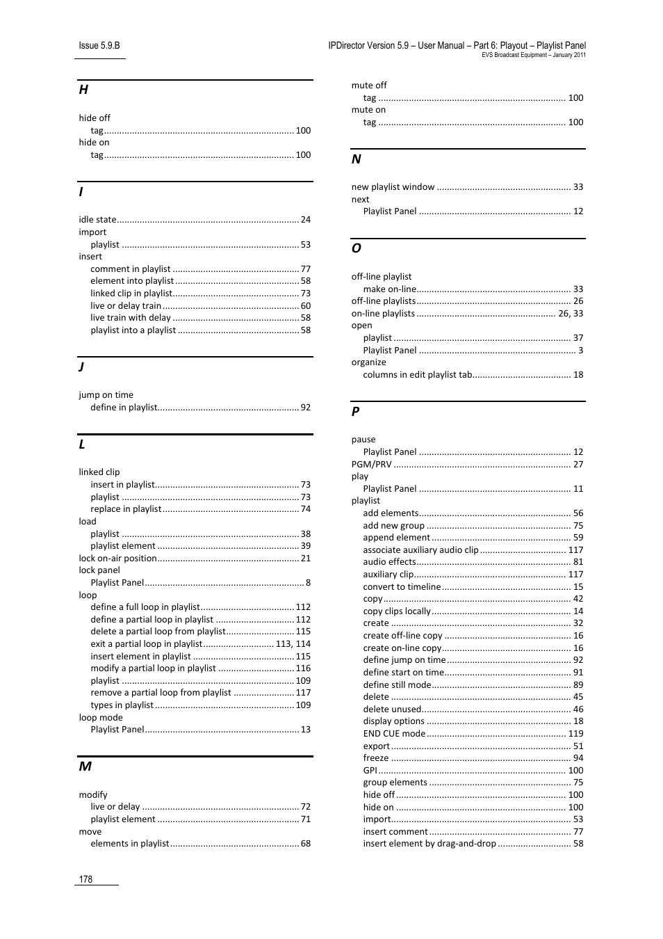 EVS IPDirector Version 5.9 - January 2011 Part 6 User’s Manual User Manual | Page 189 / 192