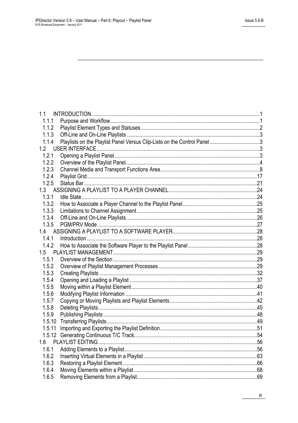 EVS IPDirector Version 5.9 - January 2011 Part 6 User’s Manual User Manual | Page 4 / 192