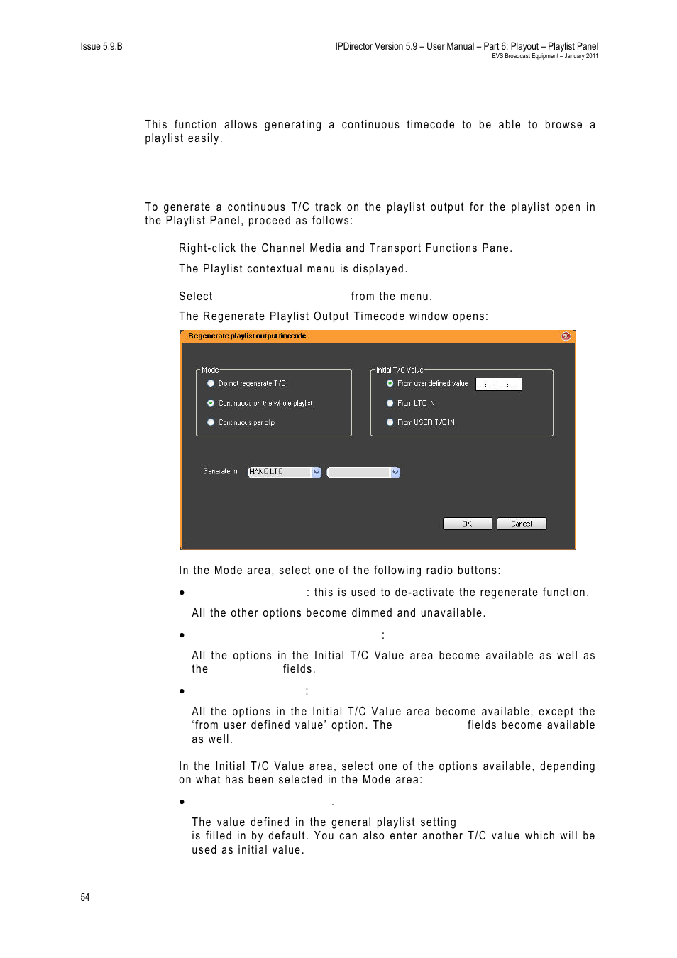 12 generating continuous t/c track, How to generate a continuous timecode track, Generating continuous t/c track | 12 ‘ generating continuous t/c track, 12 g, Enerating, Ontinuous, Rack | EVS IPDirector Version 5.9 - January 2011 Part 6 User’s Manual User Manual | Page 65 / 192