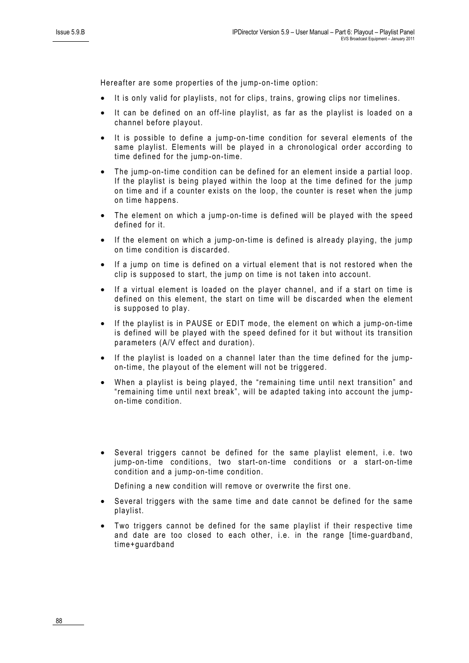 Jump on time characteristics | EVS IPDirector Version 5.9 - January 2011 Part 6 User’s Manual User Manual | Page 99 / 192