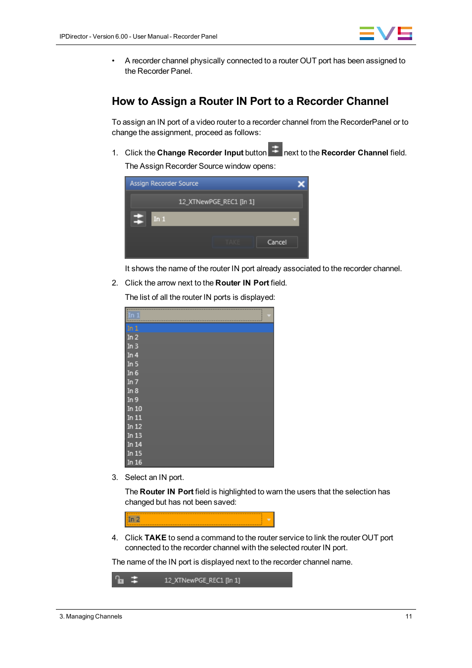 EVS IPDirector Version 6.2 - June 2013 RECORDER PANEL User Manual User Manual | Page 19 / 24