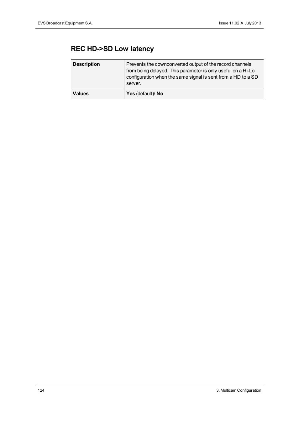 Rec hd->sd low latency | EVS XSnano Version 11.02 - July 2012 Configuration Manual User Manual | Page 132 / 174