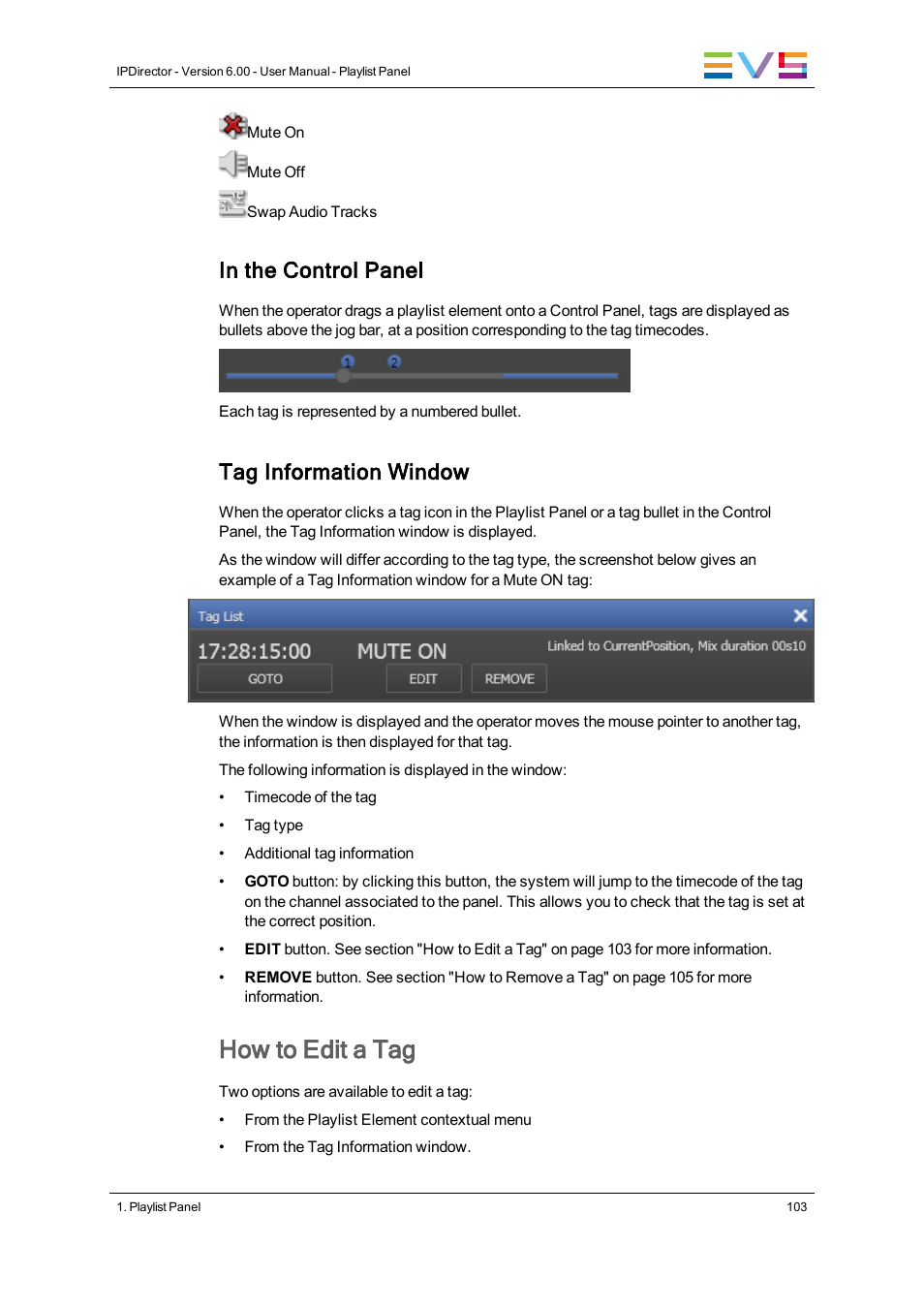How to edit a tag, Tag information window | EVS IPDirector Version 6.0 - November 2012 Part 6 User's Manual User Manual | Page 113 / 182
