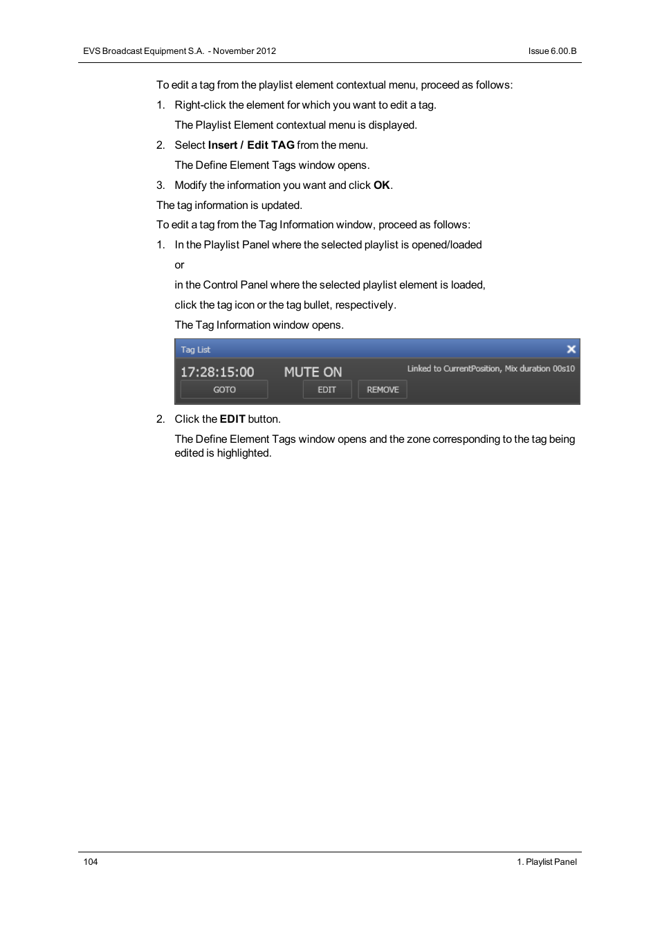 EVS IPDirector Version 6.0 - November 2012 Part 6 User's Manual User Manual | Page 114 / 182