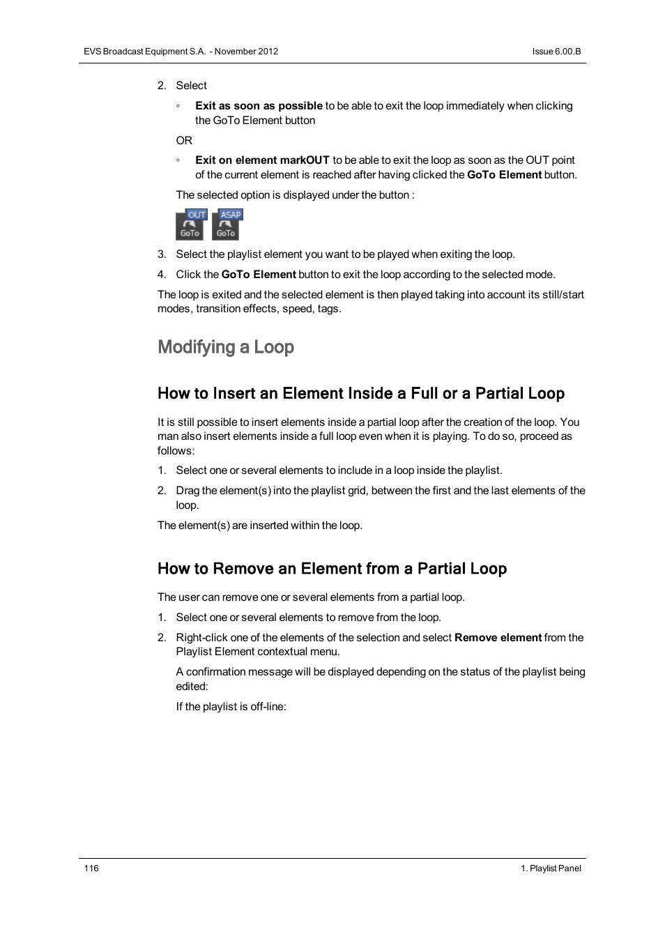 Modifying a loop, How to remove an element from a partial loop | EVS IPDirector Version 6.0 - November 2012 Part 6 User's Manual User Manual | Page 126 / 182