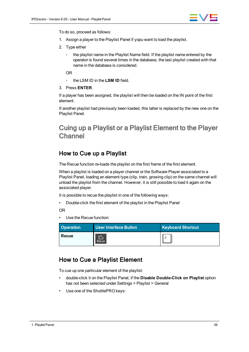 How to cue up a playlist, How to cue a playlist element | EVS IPDirector Version 6.0 - November 2012 Part 6 User's Manual User Manual | Page 49 / 182