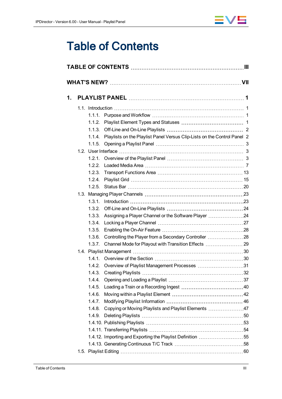 EVS IPDirector Version 6.0 - November 2012 Part 6 User's Manual User Manual | Page 5 / 182