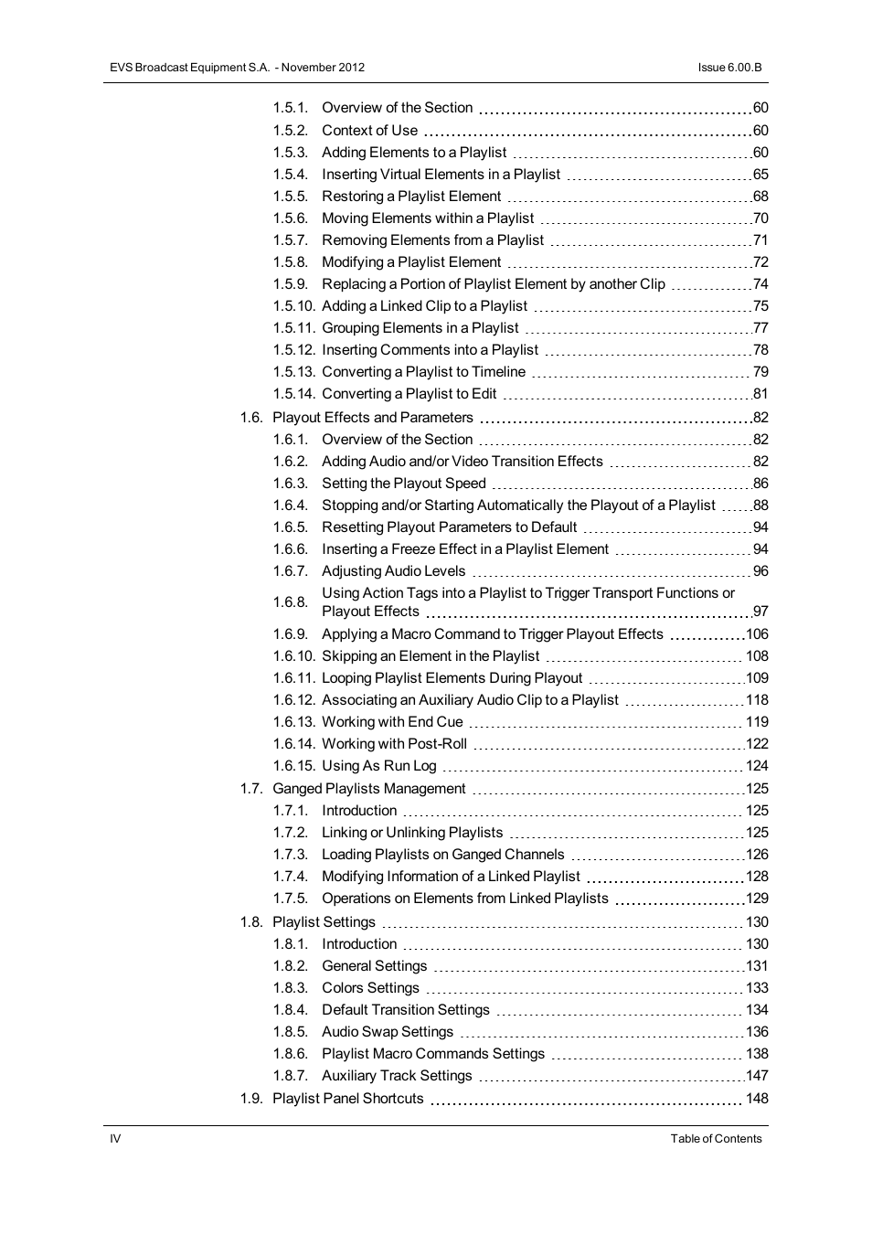 EVS IPDirector Version 6.0 - November 2012 Part 6 User's Manual User Manual | Page 6 / 182