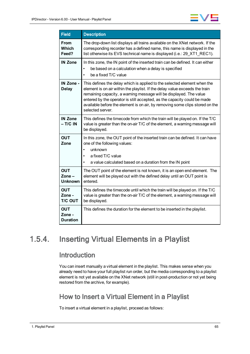 Inserting virtual elements in a playlist, Introduction, How to insert a virtual element in a playlist | EVS IPDirector Version 6.0 - November 2012 Part 6 User's Manual User Manual | Page 75 / 182
