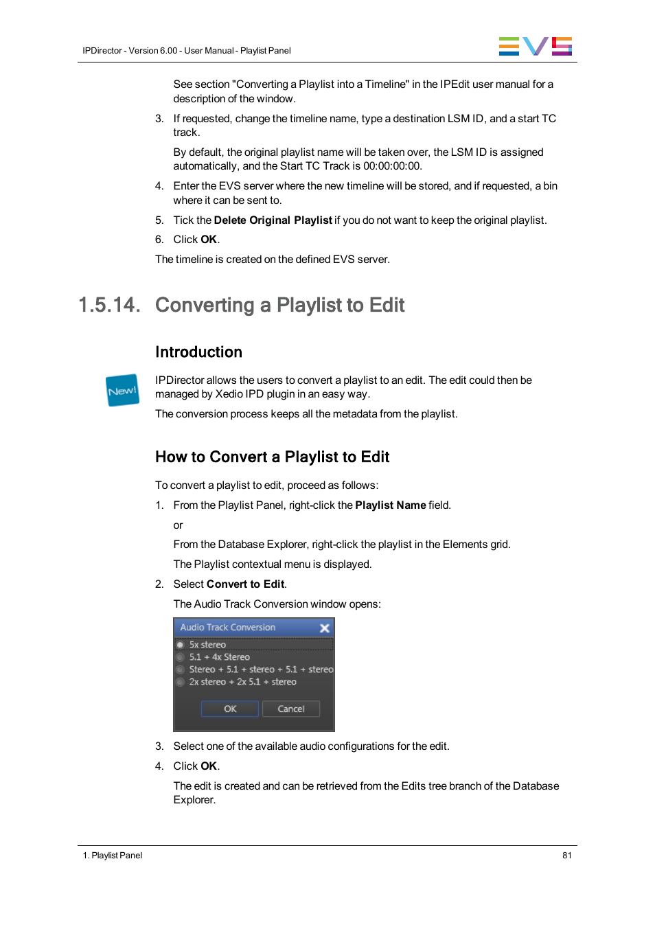 Converting a playlist to edit, Introduction, How to convert a playlist to edit | EVS IPDirector Version 6.0 - November 2012 Part 6 User's Manual User Manual | Page 91 / 182