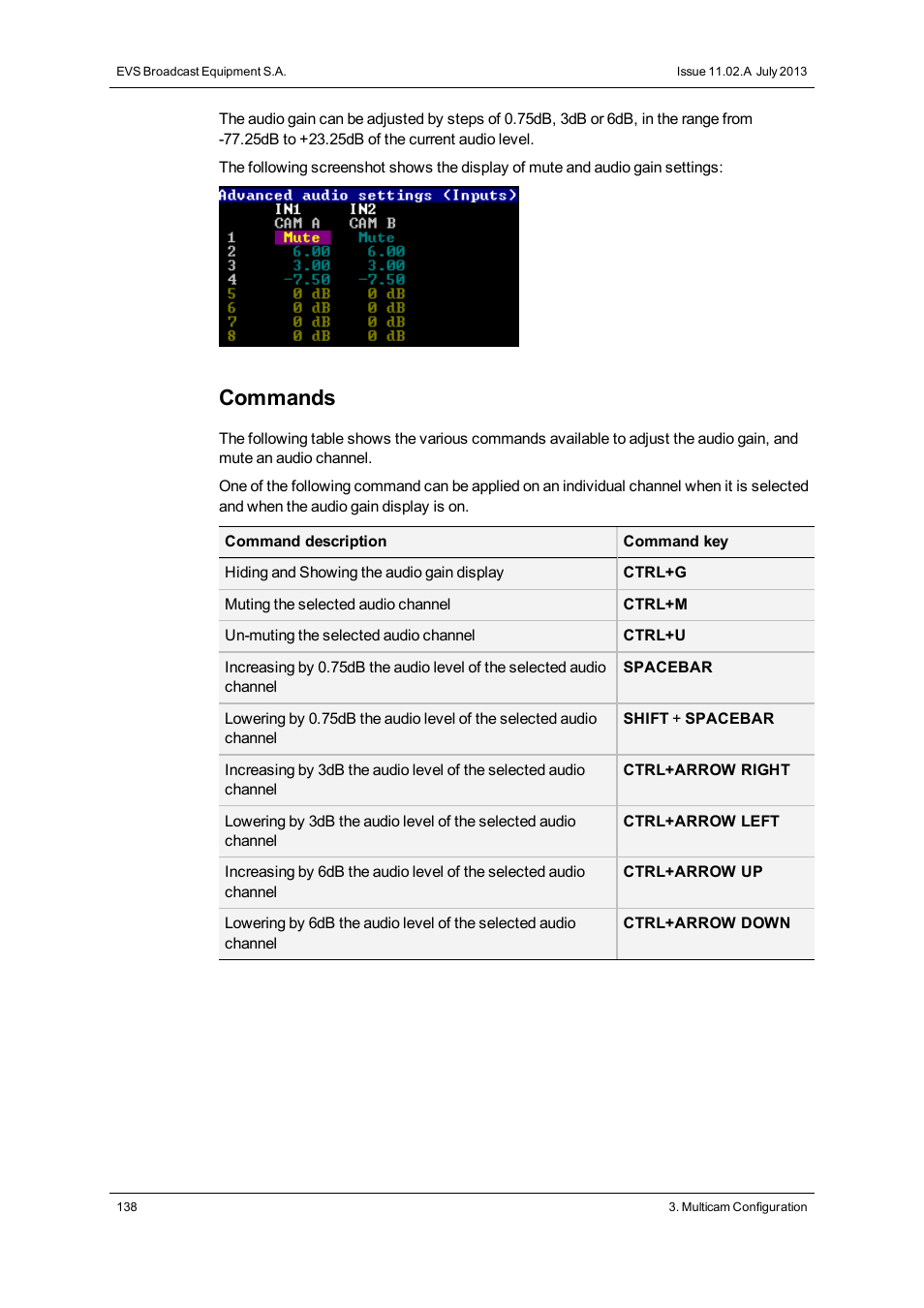 Commands | EVS XT3 Version 11.02 - July 2013 Configuration Manual User Manual | Page 146 / 244