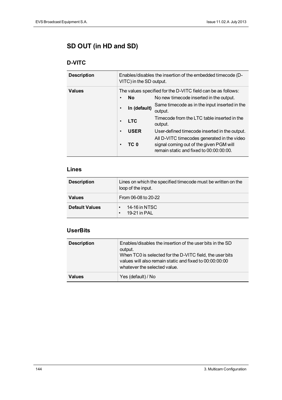 Sd out (in hd and sd) | EVS XT3 Version 11.02 - July 2013 Configuration Manual User Manual | Page 152 / 244