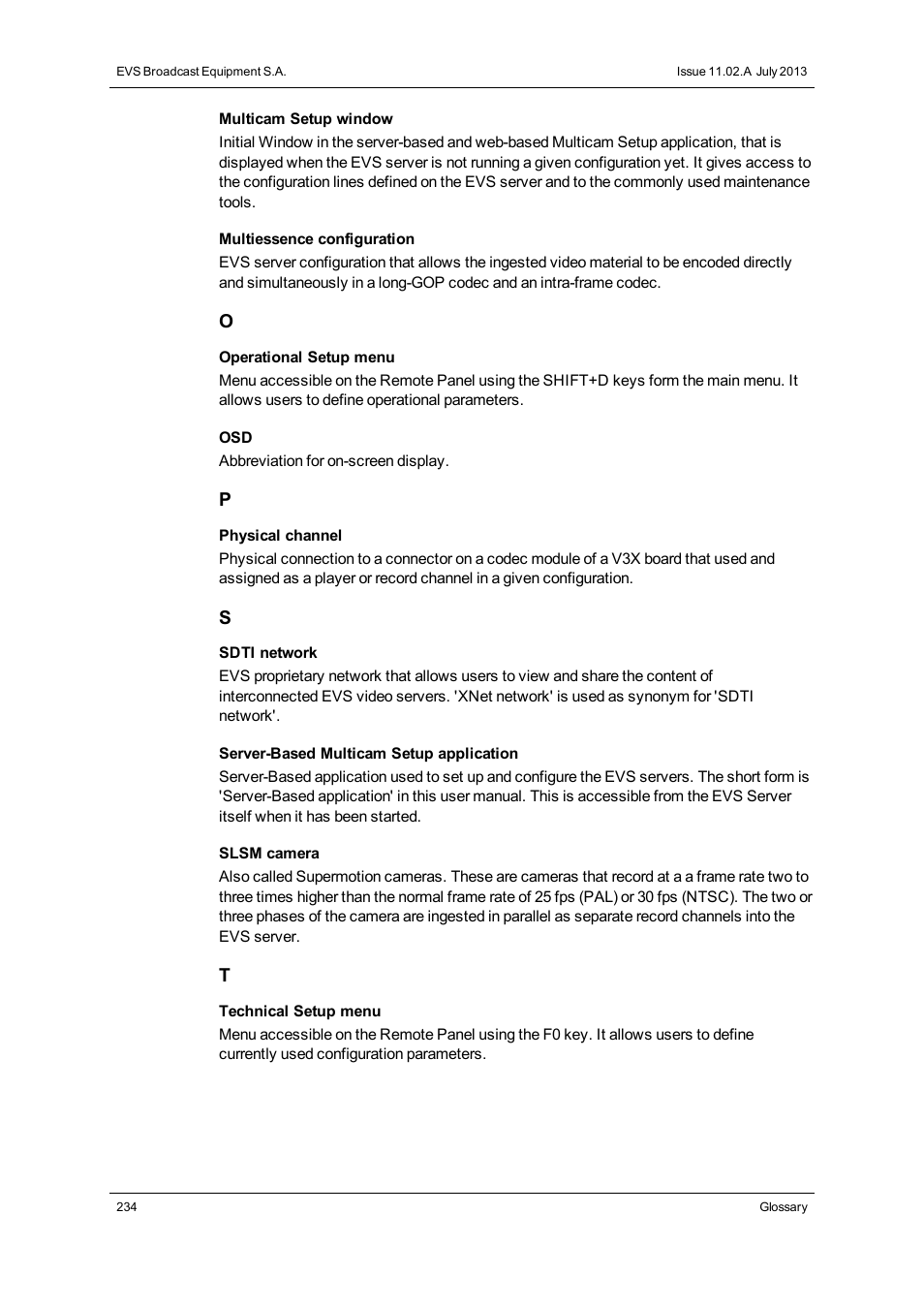 EVS XT3 Version 11.02 - July 2013 Configuration Manual User Manual | Page 242 / 244