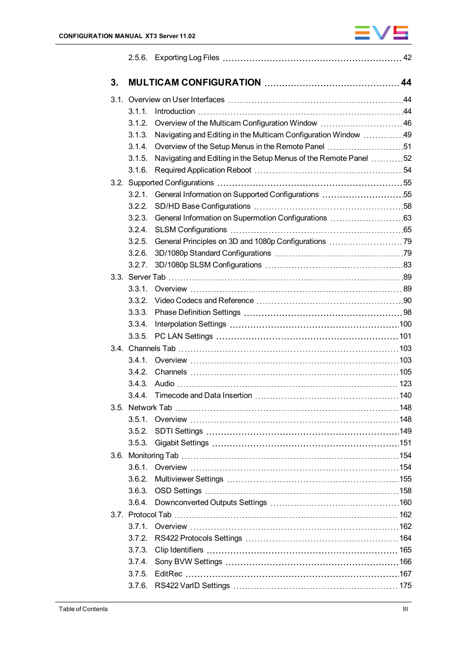 EVS XT3 Version 11.02 - July 2013 Configuration Manual User Manual | Page 5 / 244