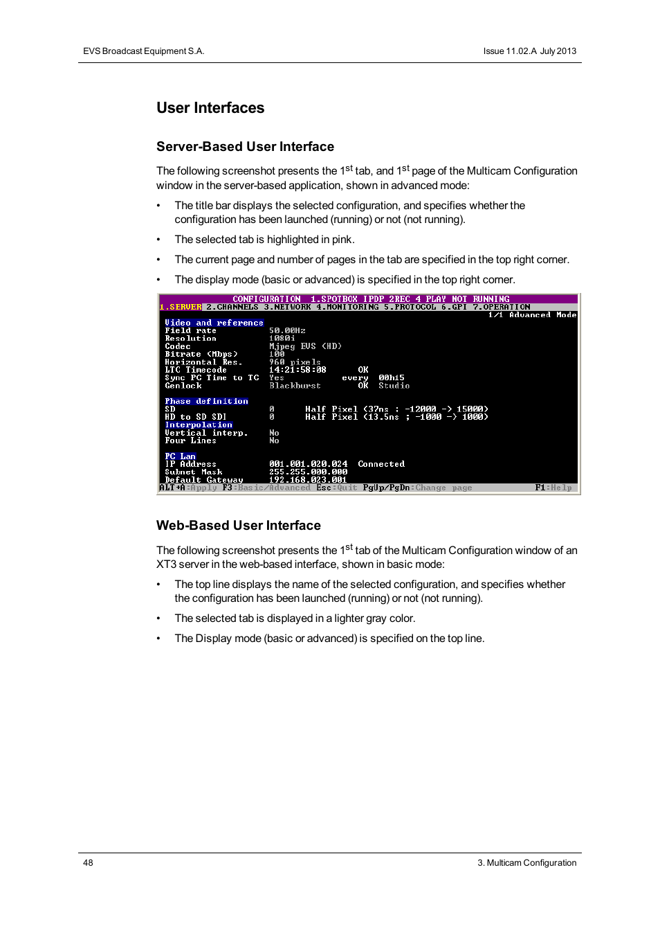 User interfaces | EVS XT3 Version 11.02 - July 2013 Configuration Manual User Manual | Page 56 / 244