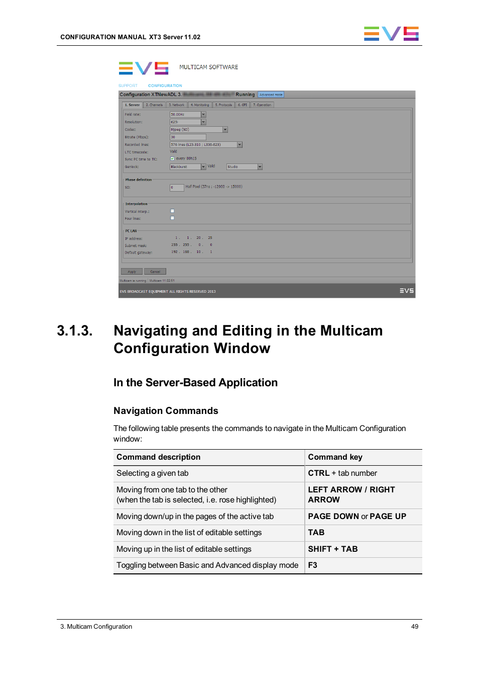 EVS XT3 Version 11.02 - July 2013 Configuration Manual User Manual | Page 57 / 244