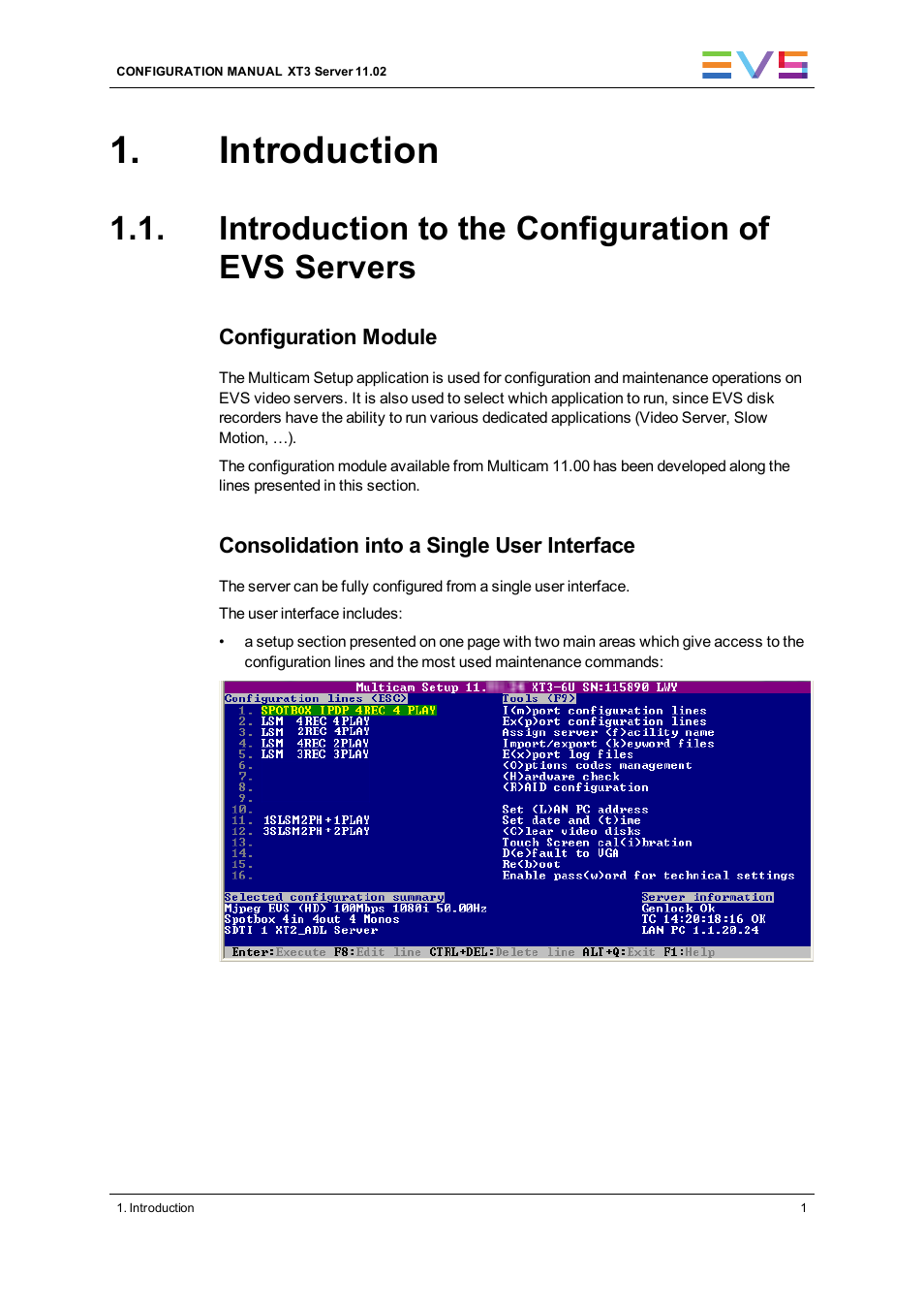 Introduction, Introduction to the configuration of evs servers | EVS XT3 Version 11.02 - July 2013 Configuration Manual User Manual | Page 9 / 244