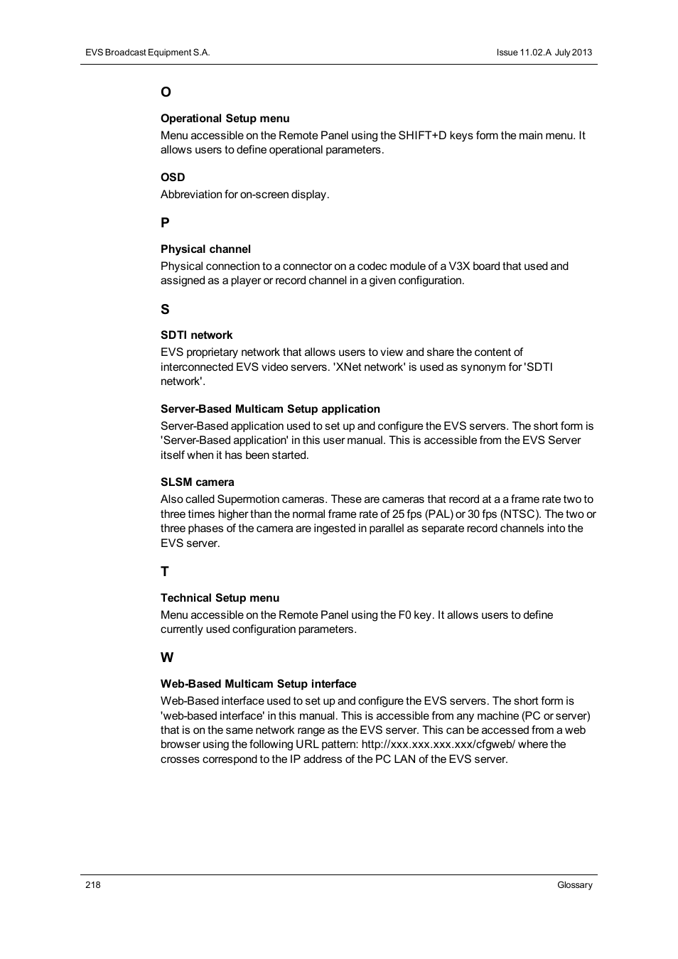 EVS XT2 Version 11.02 - July 2013 Configuration Manual User Manual | Page 226 / 227