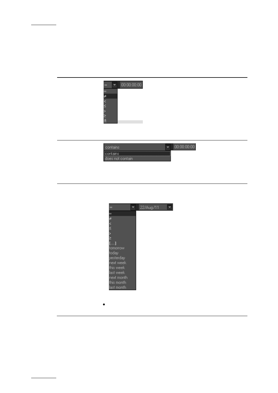 Search fields types | EVS Xedio Dispatcher Version 4.02 - April 2012 User Manual User Manual | Page 100 / 124