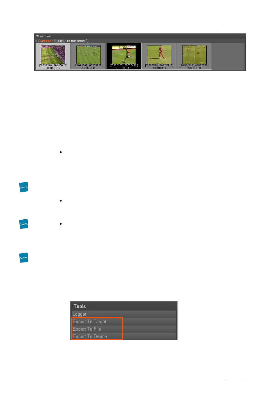 9 exporting the storyboard, 1 introduction, 2 /overview of the storyboard export process | Exporting the storyboard, Introduction, Overview of the storyboard export process, Age 105, Ntroduction, Verview of the, Toryboard | EVS Xedio Dispatcher Version 4.02 - April 2012 User Manual User Manual | Page 115 / 124