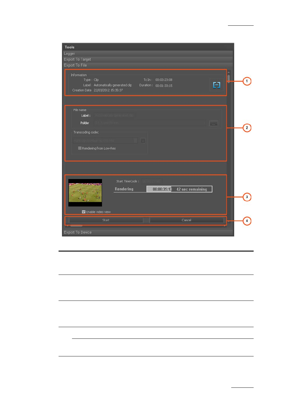 Export to device tab | EVS Xedio Dispatcher Version 4.02 - April 2012 User Manual User Manual | Page 73 / 124