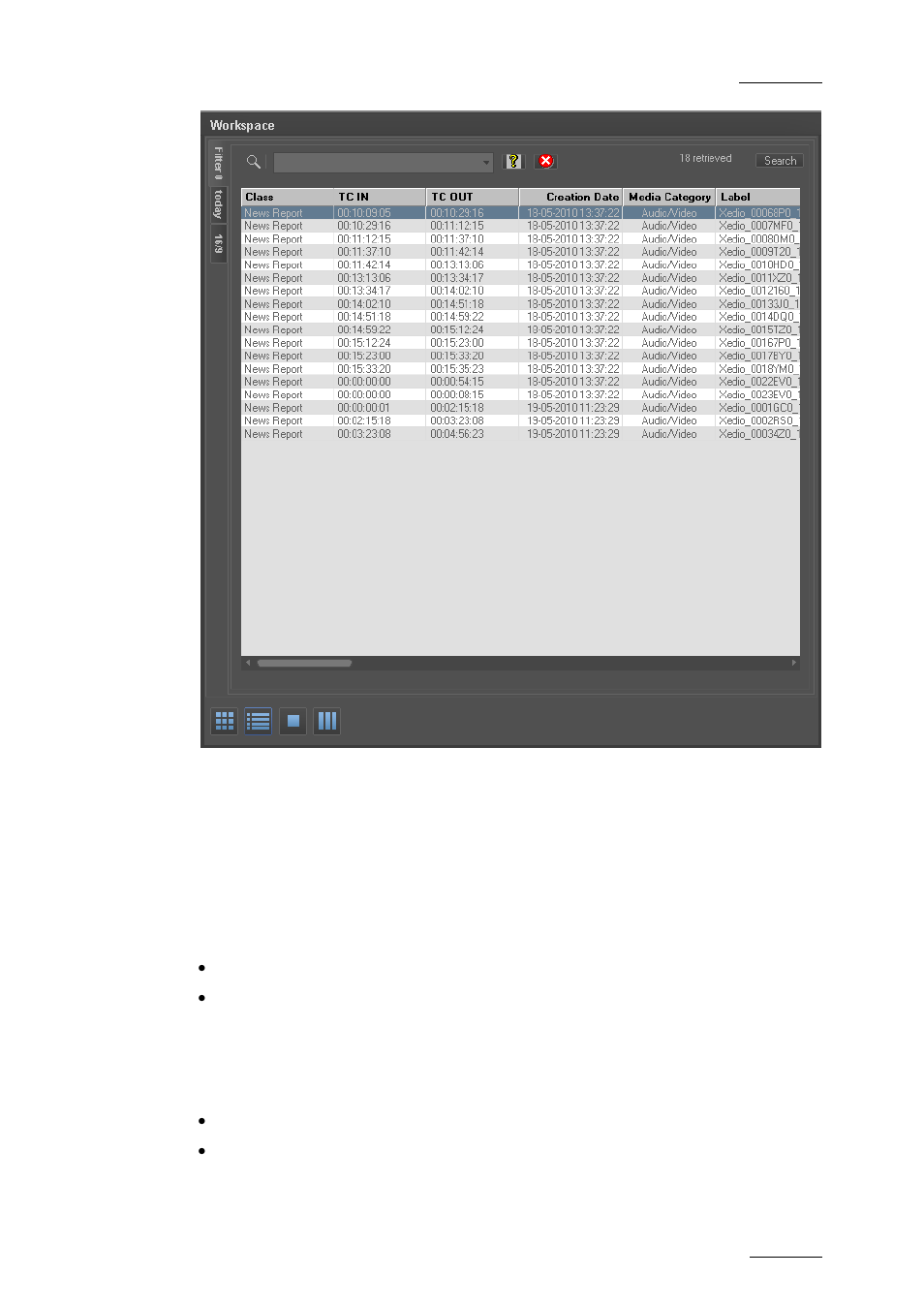 3 searching for clips within the list view, Introduction, Searching for clips within the list view | Earching for, Lips within the | EVS Xedio Dispatcher Version 4.02 - April 2012 User Manual User Manual | Page 95 / 124