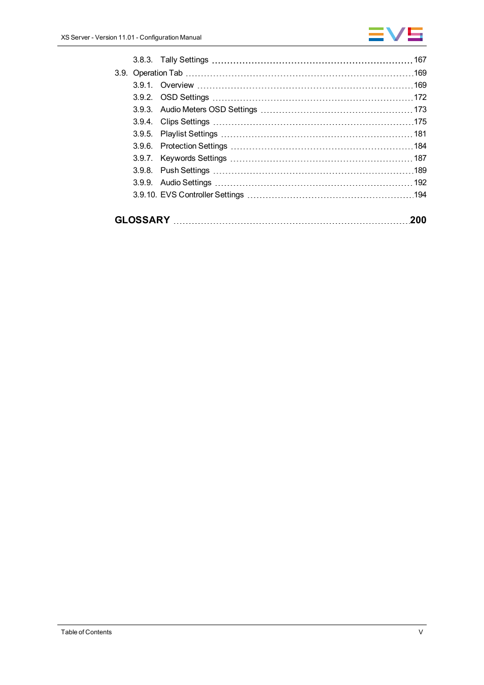 EVS XS Version 11.01 - November 2012 Configuration Manual User Manual | Page 7 / 212