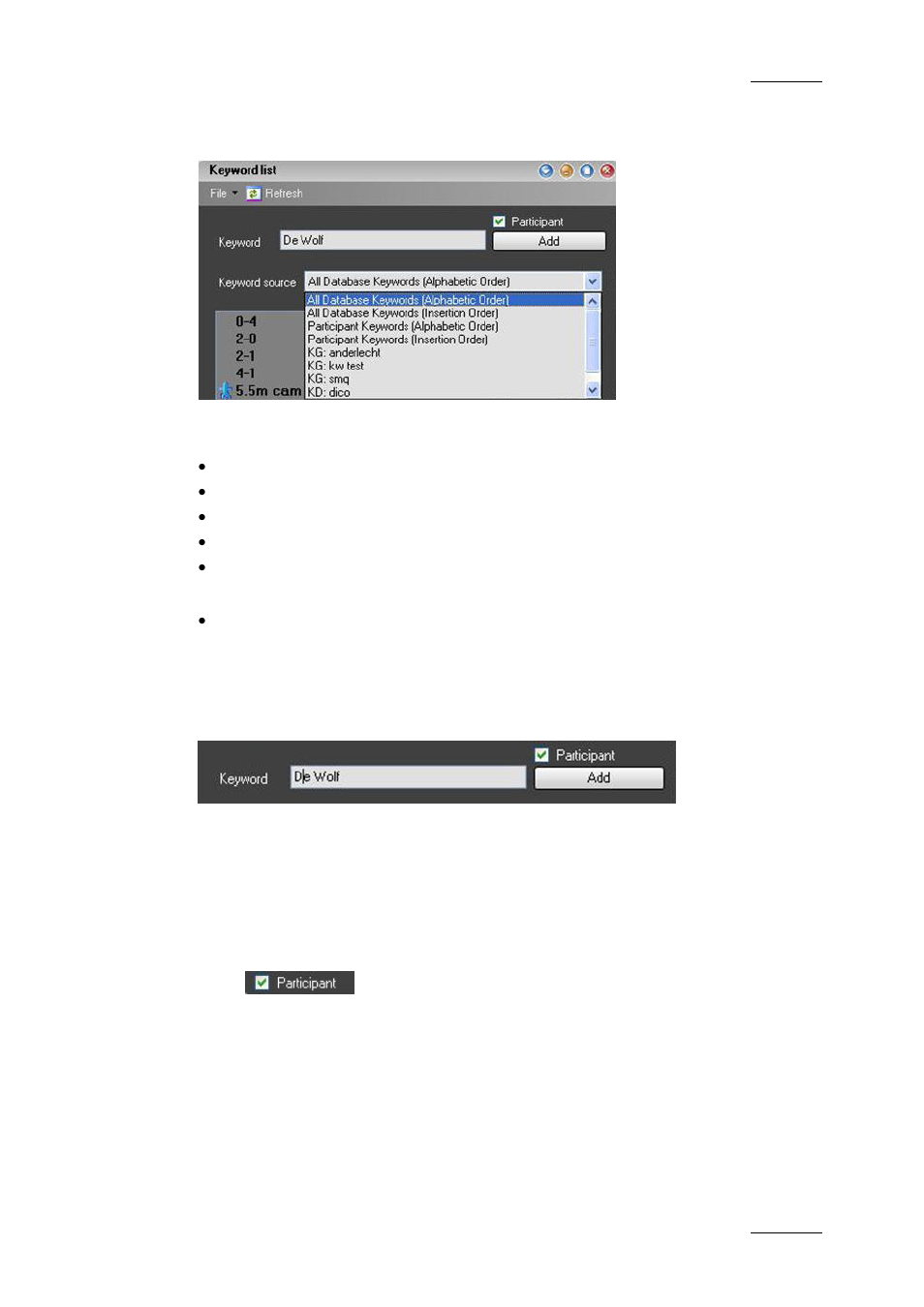 5 keywords display options, 6 how to add keywords, Eywords | Isplay, Ptions, Ow to | EVS IPDirector Version 5.6 - May 2009 Part 2 User's Manual User Manual | Page 68 / 93